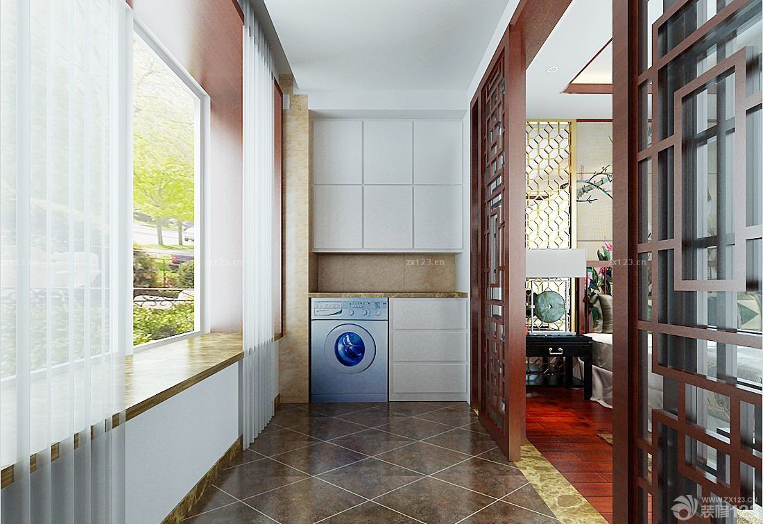 现代家装无框阳台设计效果图片