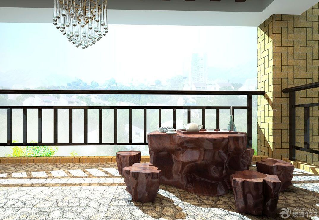 二室两厅无框阳台装修效果图欣赏