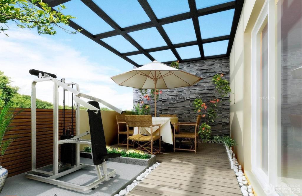 两室一厅无框阳台设计图片欣赏