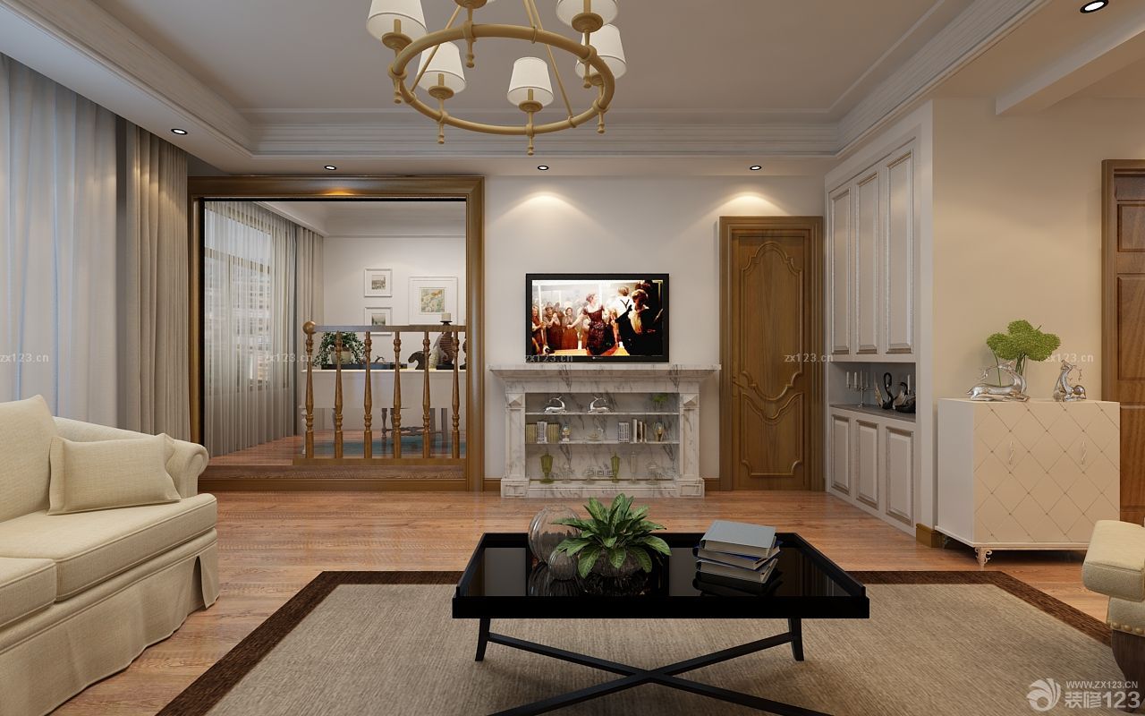 美式壁炉作电视柜设计图片大全