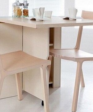 极简风格折叠式餐桌设计图片