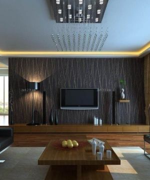 经典欧式风格一室一厅电视背景墙装修效果图欣赏