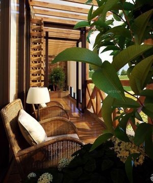家庭阳台美式休闲椅摆放效果图欣赏