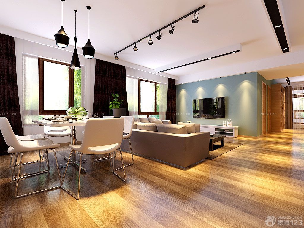 2023 现代客厅地面浅黄色木地板装修案例