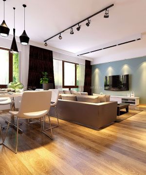 2023 现代客厅地面浅黄色木地板装修案例