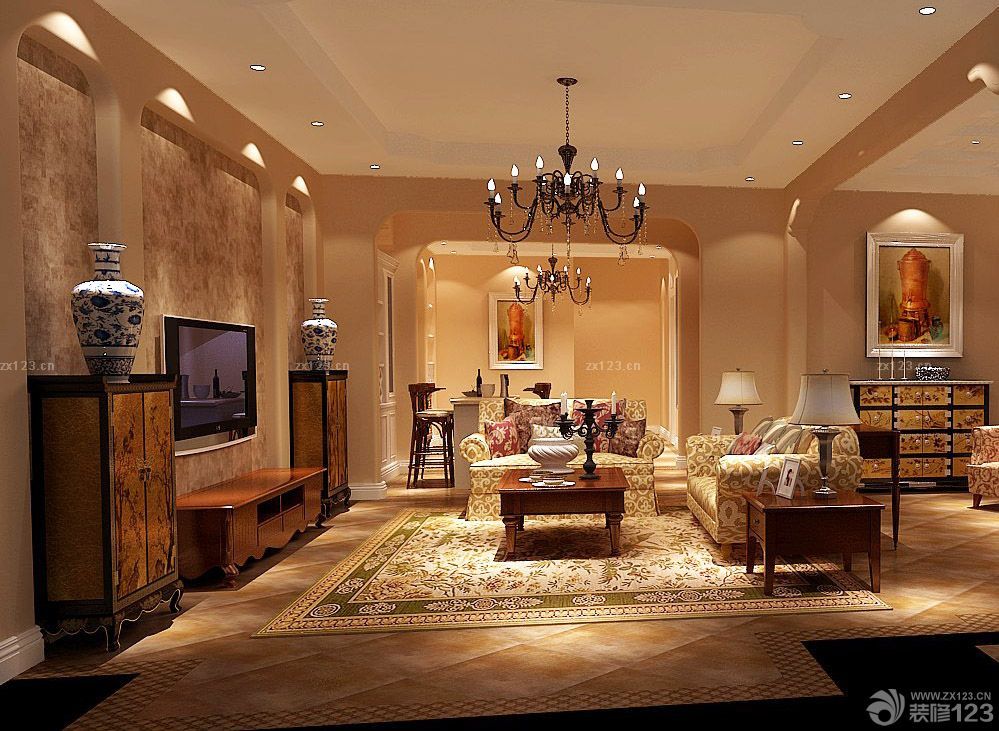 2025经典新古典风格小户型家装客厅沙发设计图片