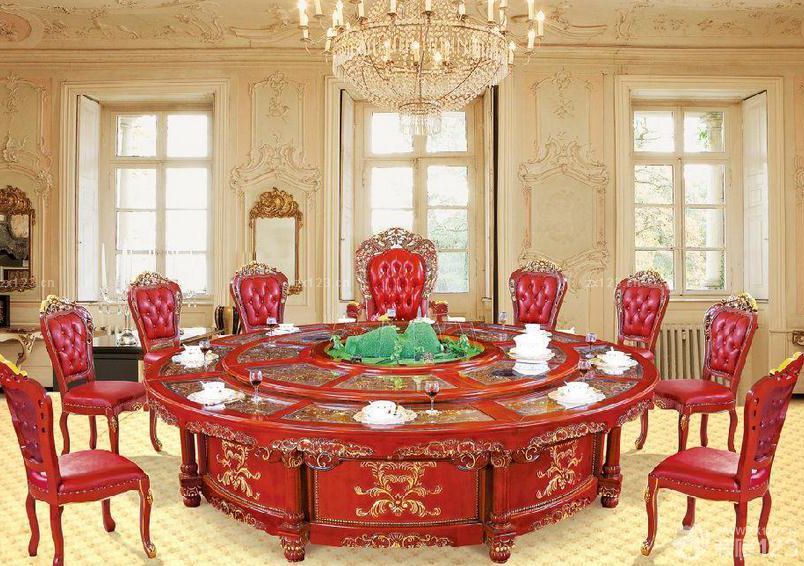 中式风格酒店餐桌设计效果图欣赏