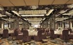 2023五星级酒店餐厅椅套装饰效果图片