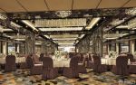 2025五星级酒店餐厅椅套装饰效果图片