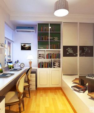 家装阳台改书房柜子装修效果图片