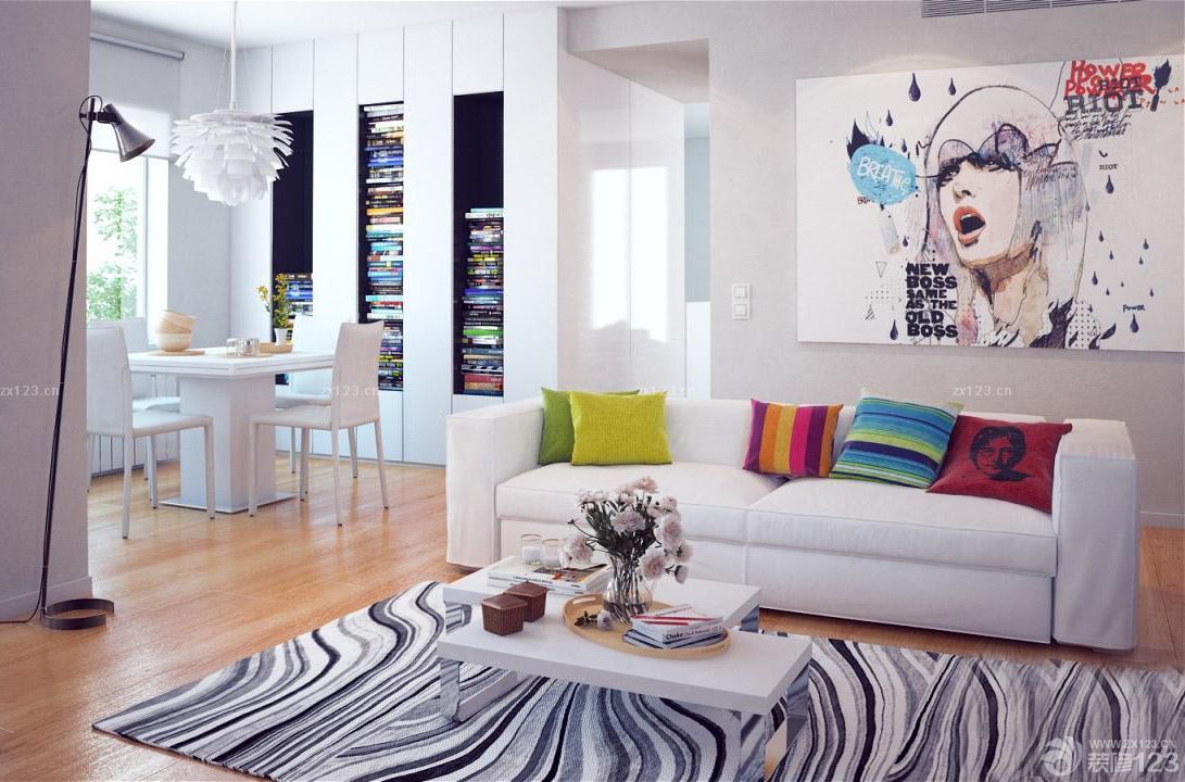 2025最新二室二厅改三室一厅客厅装修设计效果图