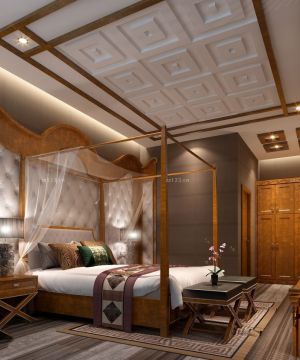 中式别墅四合院装修效果图大全欣赏2025