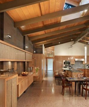 最新别墅斜顶阁楼厨房装修设计效果图欣赏