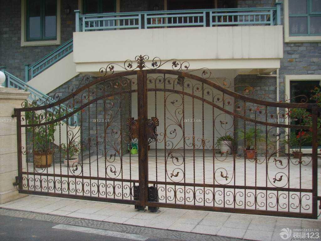 农村小别墅不锈钢围墙大门装修设计图片欣赏