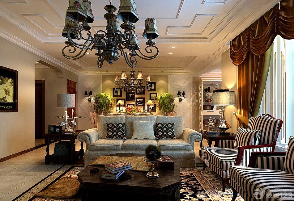 最新美式田园沙发布艺沙发装修样板大全