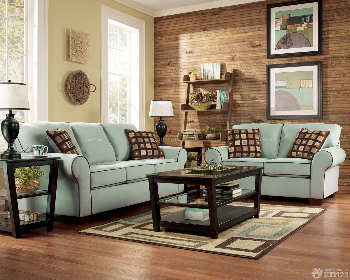 美式田园沙发组合沙发装修案例大全2025