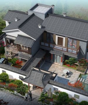 2025简约中式风格四合院设计效果图