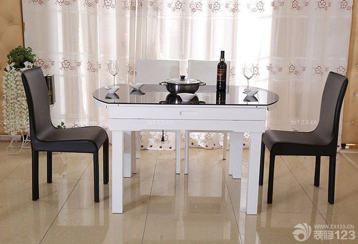 最新小户型室内玻璃桌子设计效果图片