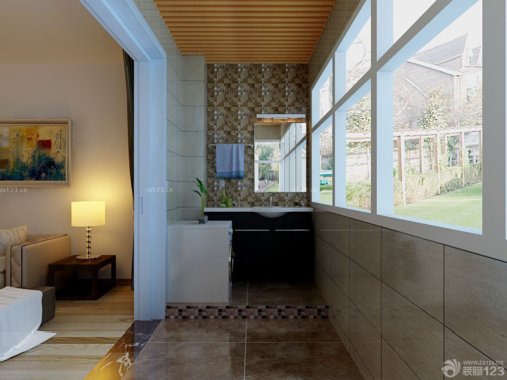 2025最新封闭式阳台改洗手池效果图