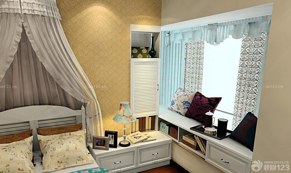 小户型卧室飘窗帘设计图片大全