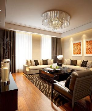 两室一厅小户型客厅褐色窗帘装修实景图欣赏