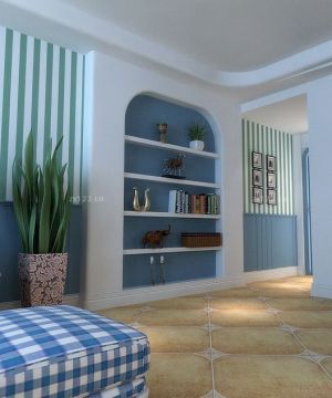 家装地中海风格墙面置物架设计效果图欣赏