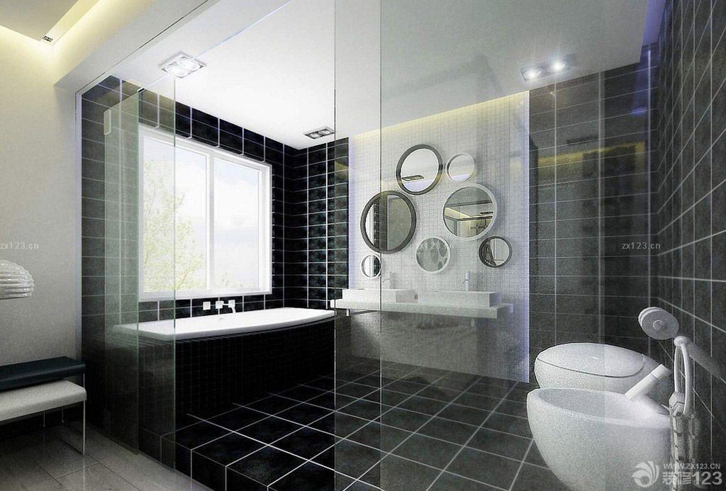 时尚现代风格卫生间移门装修效果图片欣赏
