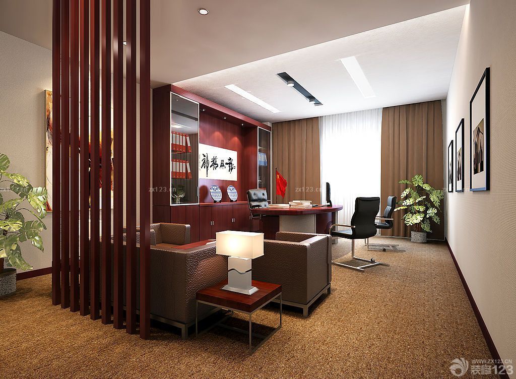 最新现代风格老板办公室装修设计图