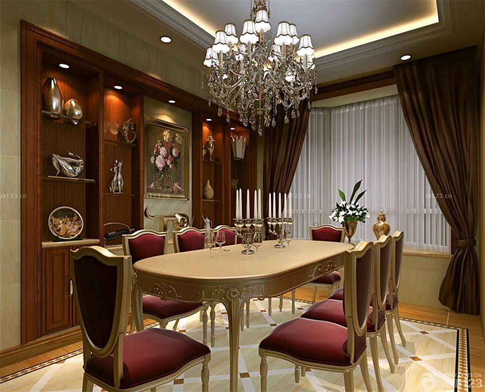 餐厅仿古博古架装修图片大全2025