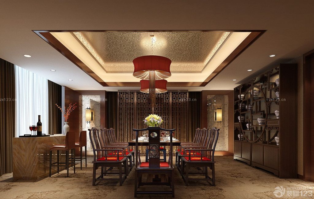 2025会客厅仿古博古架装修实景图欣赏