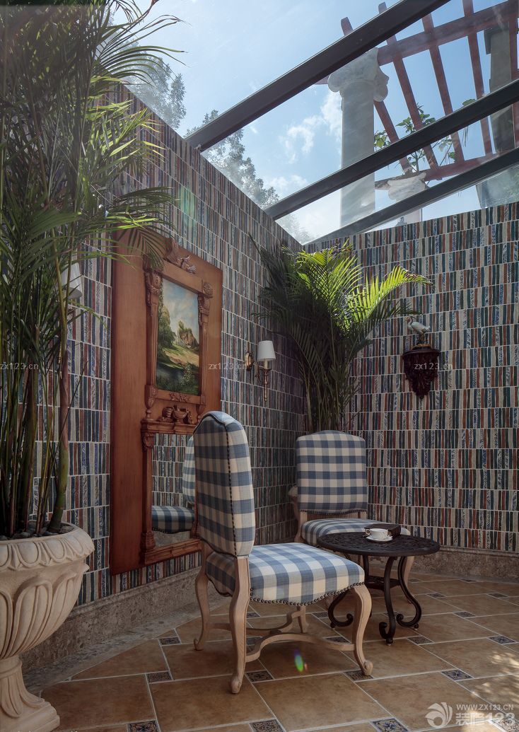 最新室内封闭式阳台壁画装饰效果图