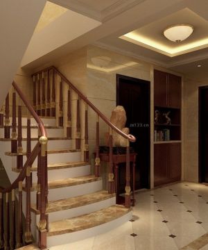 二层半别墅房屋楼梯设计效果图大全