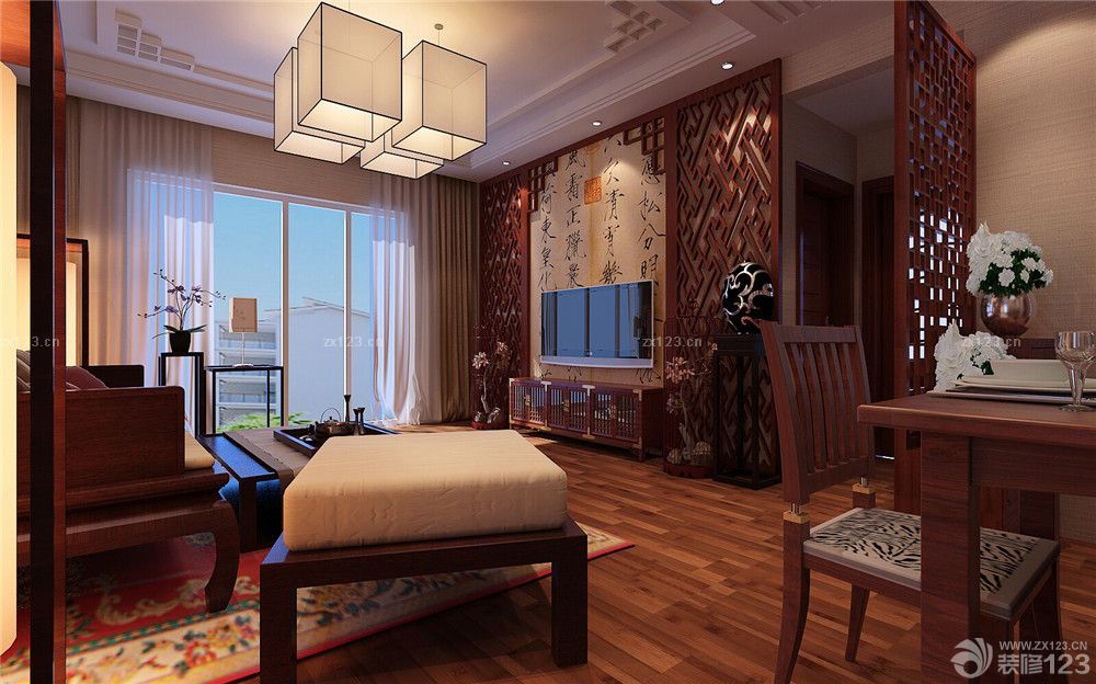 2025电视背景墙中式图案壁纸设计图片