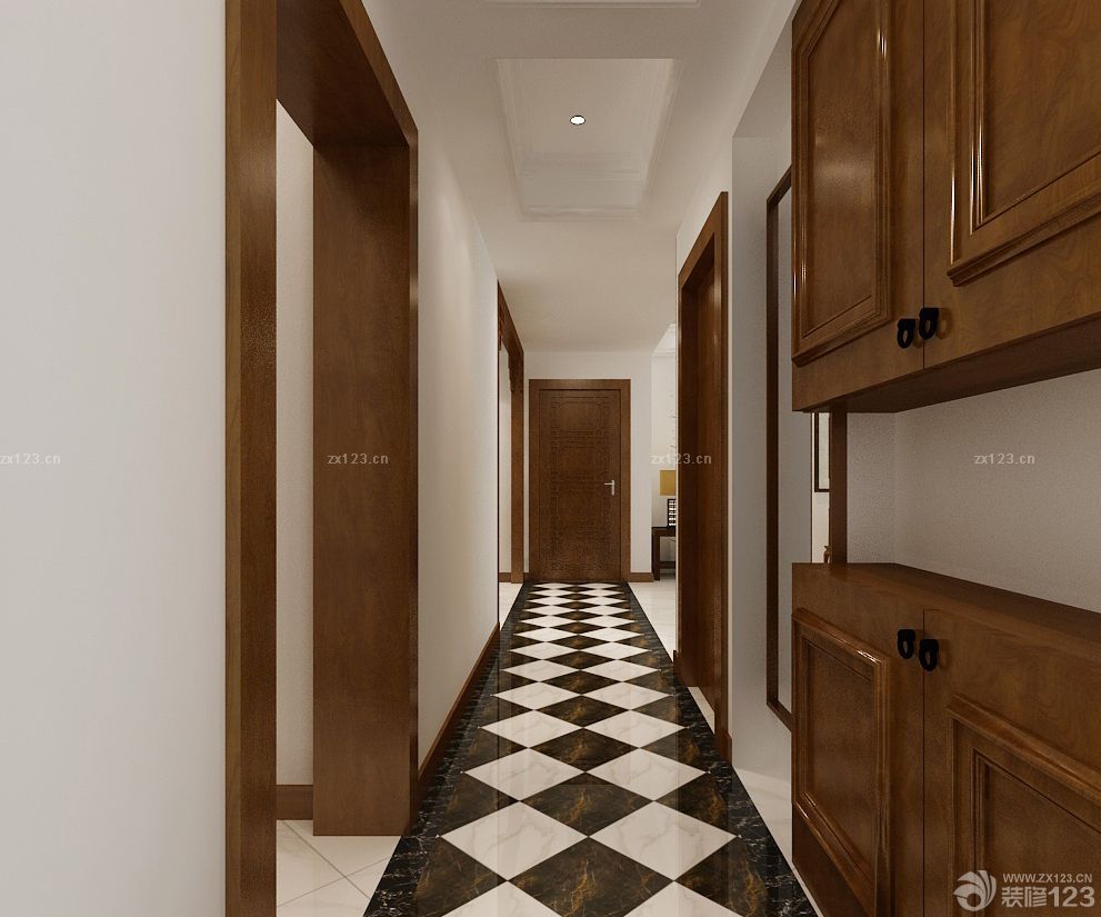 2025最新现代中式风格仿古木门装修远景图