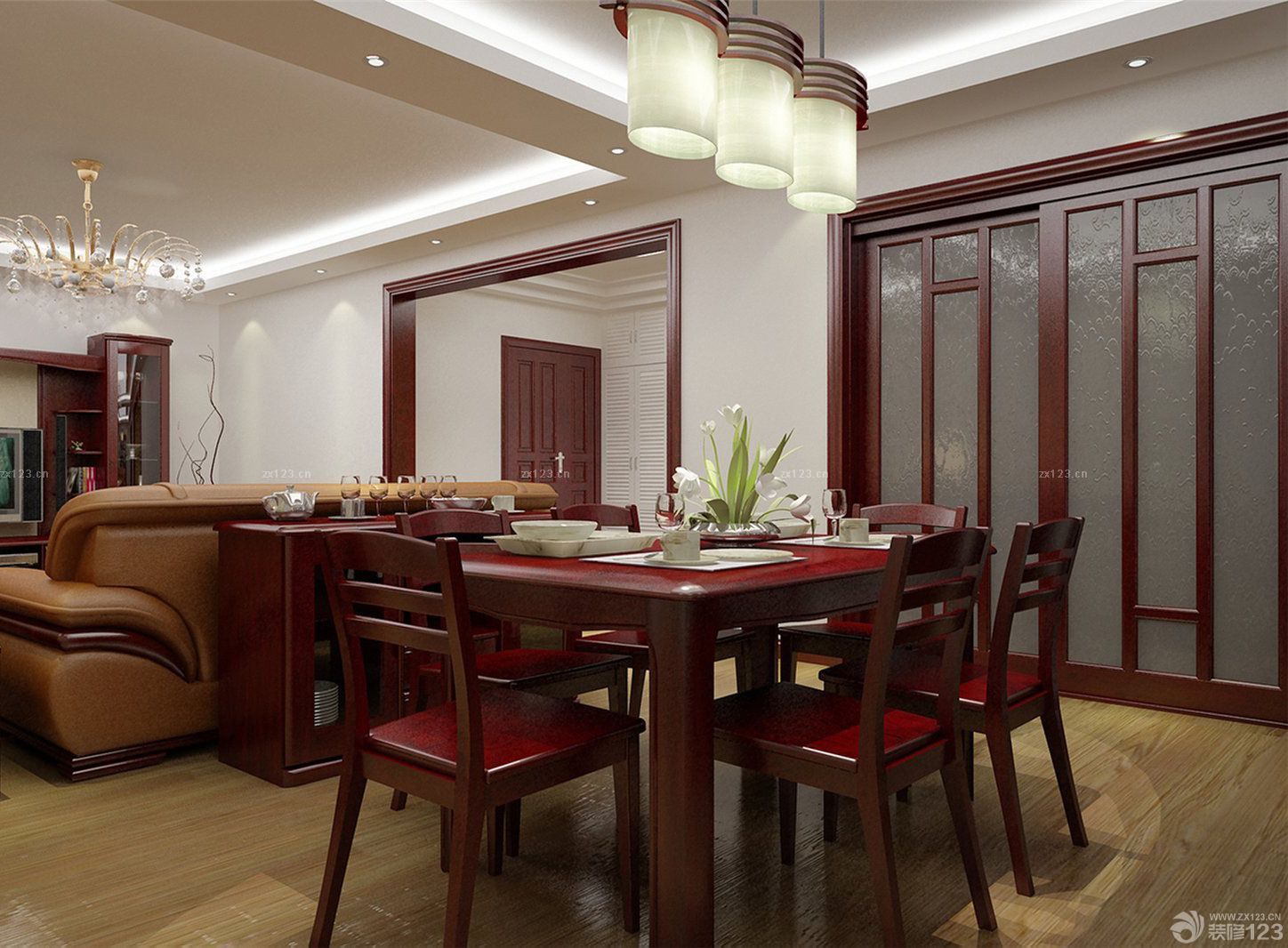 2025家装餐厅双叶实木家具装修图片欣赏