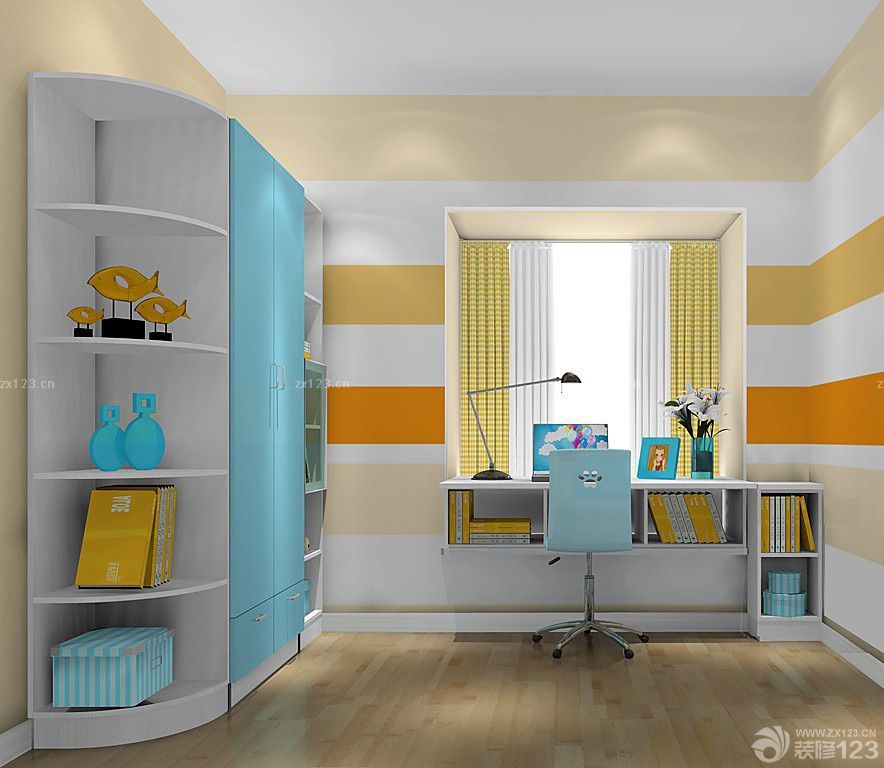 2025简约风格卧室飘窗书桌设计图片