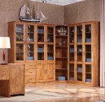 最新现代中式风格拐角书柜设计图片