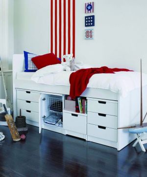 最新美式风格36平小户型收纳床装修案例大全