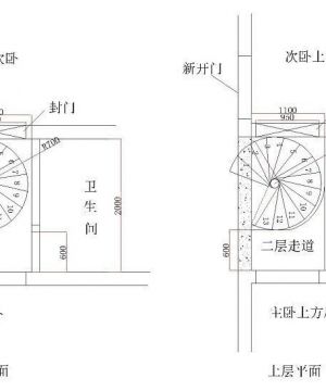 最新复式楼旋转楼梯平面图