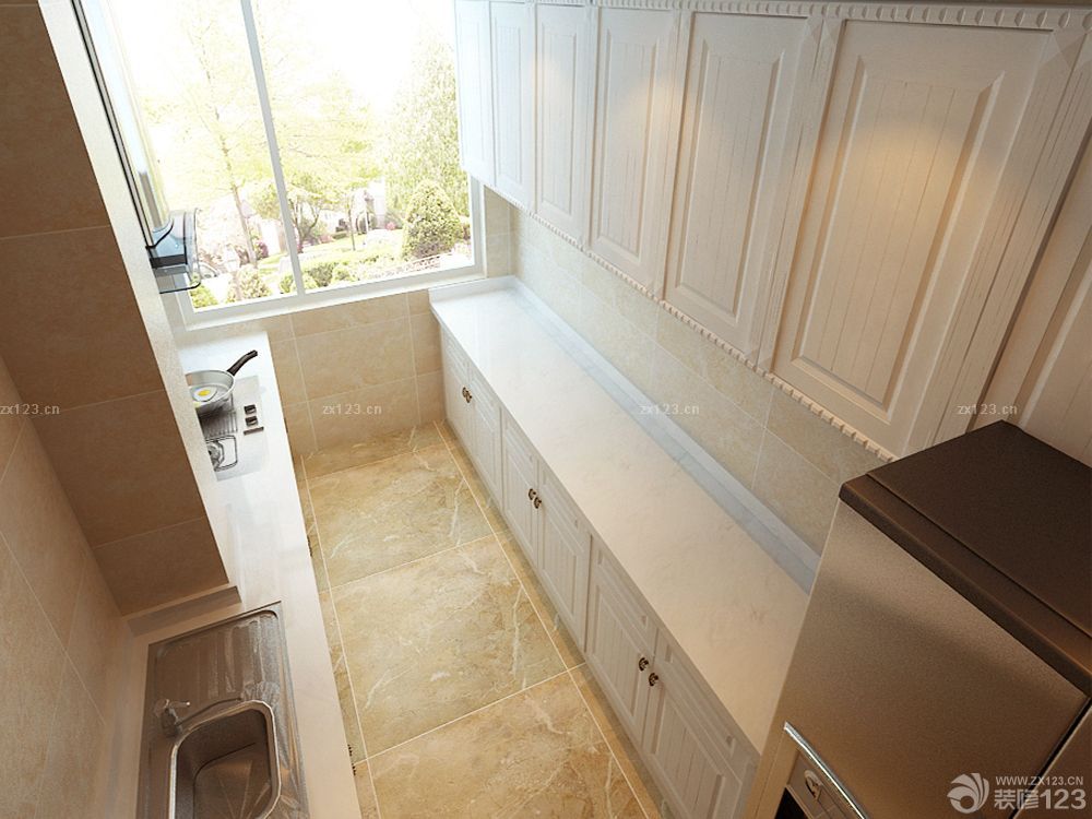 2023 欧式风格整体厨房白色橱柜设计图片