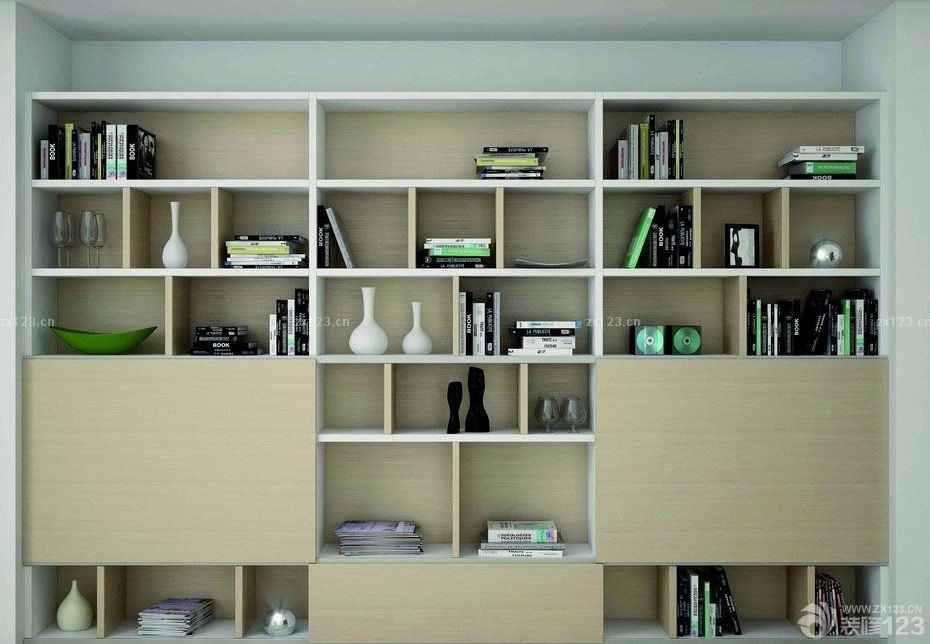 2025简约风格书房简易书架设计图片
