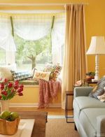 家装客厅阳台飘窗窗帘设计效果图