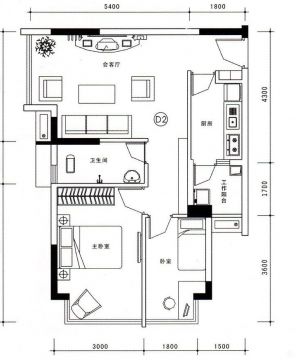 2025农村二室一厅户型图赠送阳台