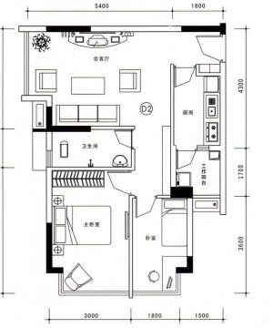 2023农村二室一厅户型图赠送阳台