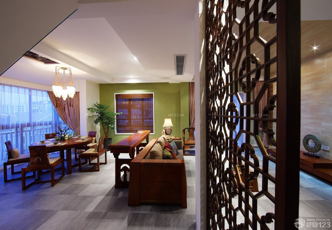 2025客厅雕花板隔断设计图片
