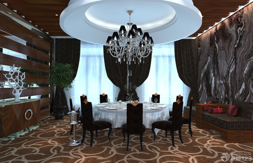 时尚餐厅包房吊顶设计图片大全