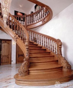中式风格螺旋楼梯设计效果图欣赏