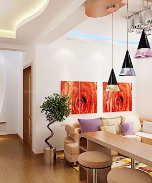 时尚绚丽风格小户型客厅过道吊顶设计图片大全