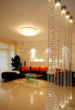 家装样板房客厅珠帘隔断设计图片2025