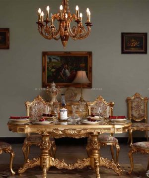 古典美式风格椭圆形餐桌图片欣赏